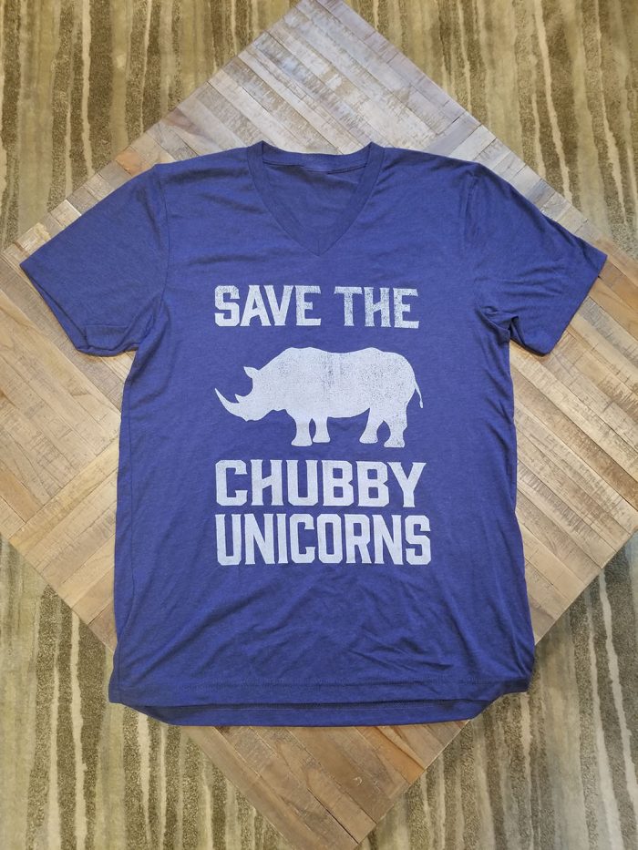 Women's Save the Chubby Unicorn Rhino t-shirt
